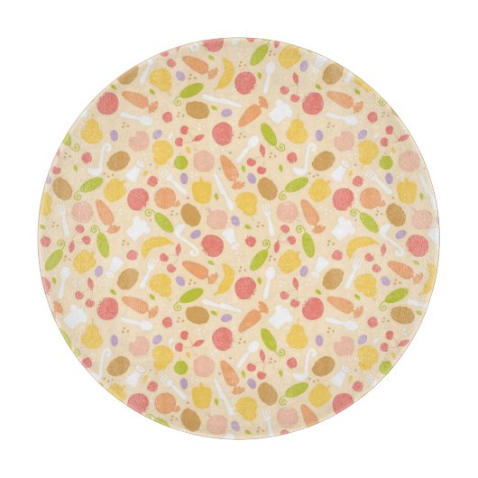 Planche À Découper arrière - plan motif de cuisine végétarien (Devant)