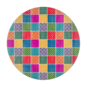 Planche À Découper Arrière - plan Patchwork : Mélange de Motifs diver