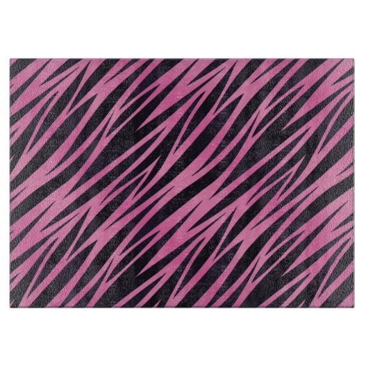 Planche À Découper Arrière - plan rose de rayure de zèbre (Devant)