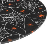 Planche À Découper Arrière - plan web d'Halloween et araignées. (Coin)