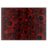 Planche À Découper Arrondissements, Panneau de découpe en verre rouge (Devant)