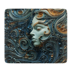 Planche À Découper Art 3D de la femme Lune