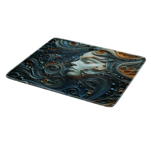 Planche À Découper Art 3D de la femme Lune (Coin)