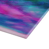 Planche À Découper Art Abstrait Aquarelle Bleu Rose Violet (Coin)