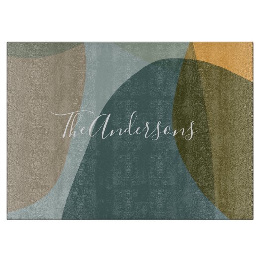 Planche À Découper Art Abstrait contemporain en Turquoise Personnalis (Devant)