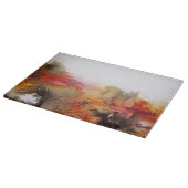 Planche À Découper Art abstrait moderne blanc orange rouge-brun (Coin)