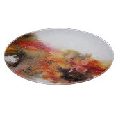 Planche À Découper Art abstrait moderne blanc orange rouge-brun (Coin)