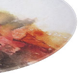 Planche À Découper Art abstrait moderne blanc orange rouge-brun (Coin)