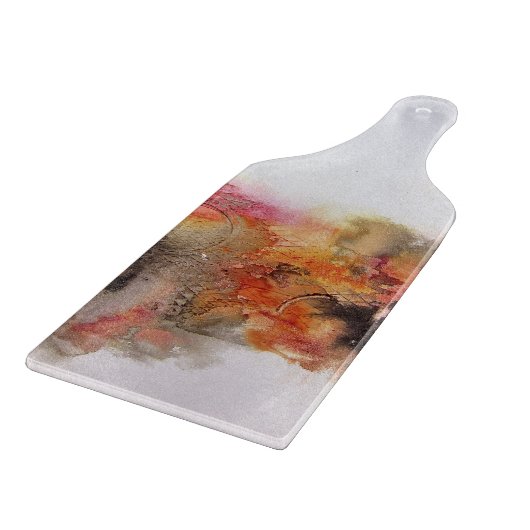 Planche À Découper Art Abstrait rouge Brown orange blanc (Coin)