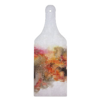 Planche À Découper Art Abstrait rouge Brown orange blanc