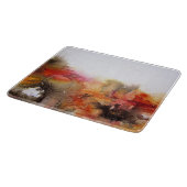 Planche À Découper Art Abstrait rouge Brown orange blanc (Coin)