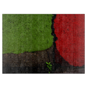 Planche À Découper Art abstrait rouge et vert