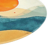 Planche À Découper Art Abstrait Sunset Waves (Coin)