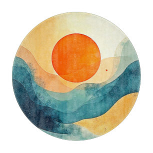 Planche À Découper Art Abstrait Sunset Waves