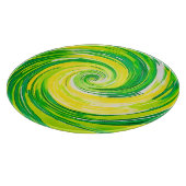 Planche À Découper Art abstrait vert jaune en spirale (Coin)
