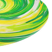 Planche À Découper Art abstrait vert jaune en spirale (Coin)