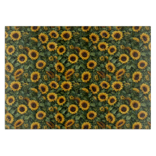 Planche À Découper Art botanique réaliste de tournesol