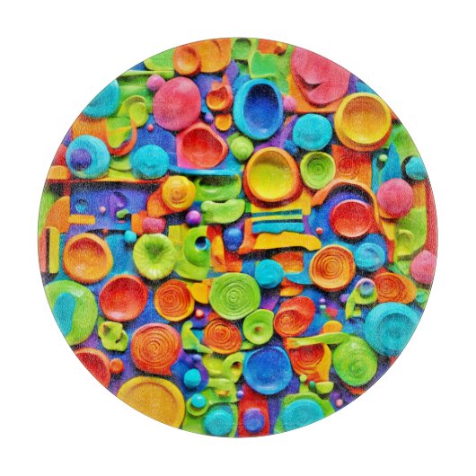 Planche À Découper Art céramique coloré (Devant)