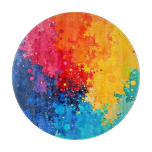 Planche À Découper Art chaotique vibrant à l'aquarelle