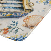 Planche À Découper Art d'aquarelle de sardine sicilienne (Coin)