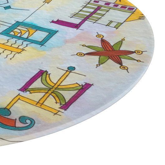 Planche À Découper Art d'aquarelle moderne peint à la main Atlantis (Coin)