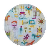 Planche À Découper Art d'aquarelle moderne peint à la main Atlantis (Devant)