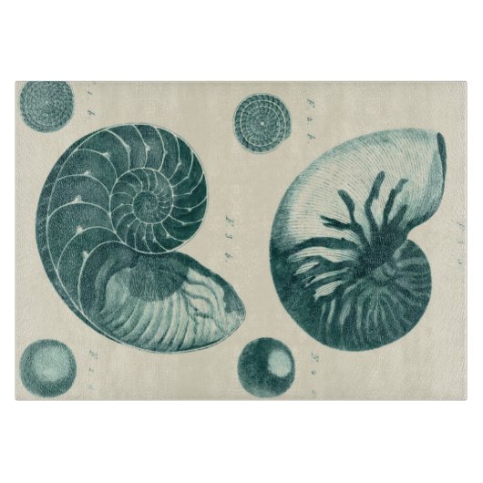 Planche À Découper Art de coquillage rouge et vert (Devant)