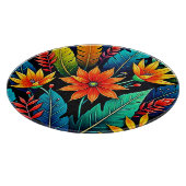 Planche À Découper Art de fleurs tropicales vibrantes (Coin)
