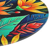 Planche À Découper Art de fleurs tropicales vibrantes (Coin)