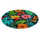 Planche À Découper Art de floraison de jungle tropicale vibrant (Coin)