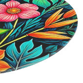 Planche À Découper Art de floraison de jungle tropicale vibrant (Coin)