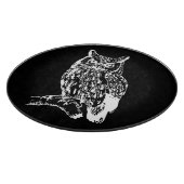 Planche À Découper Art de hibou noir et blanc (Coin)