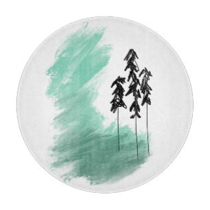 Planche À Découper art de l'arbre vert scandinave simple moderne ment