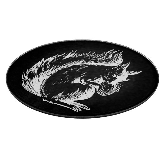 Planche À Découper Art de l'écureuil noir et blanc (Coin)