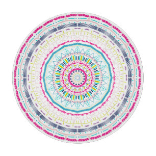 Planche À Découper Art de mandala coloré vibrant