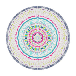 Planche À Découper Art de mandala coloré vibrant