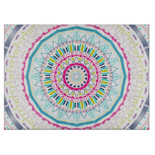 Planche À Découper Art de mandala coloré vibrant