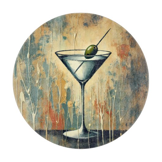 Planche À Découper Art de martini en techniques mixtes du milieu du s (Devant)