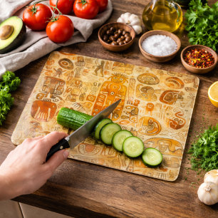 Planche À Découper Art de pétroglyphe ancien