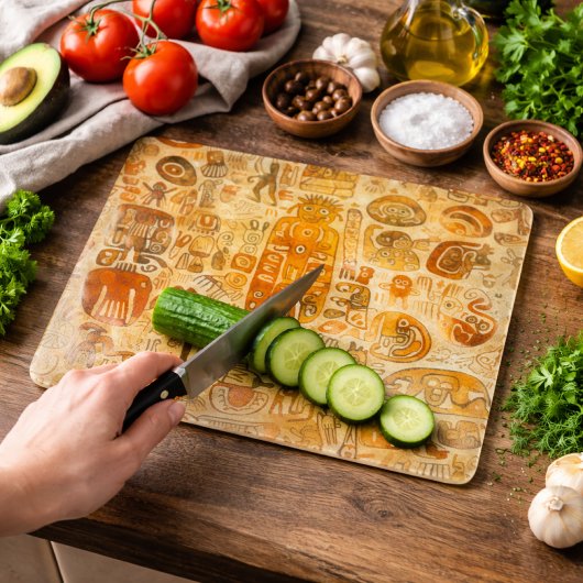Planche À Découper Art de pétroglyphe ancien