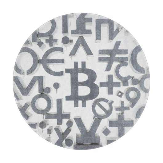 Planche À Découper Art de rue Bitcoin (Peinture blanche n° 6) (Devant)