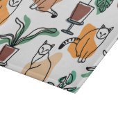 Planche À Découper Art de trait dessin chats et fleurs (Coin)