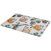 Planche À Découper Art de trait dessin chats et fleurs (Coin)