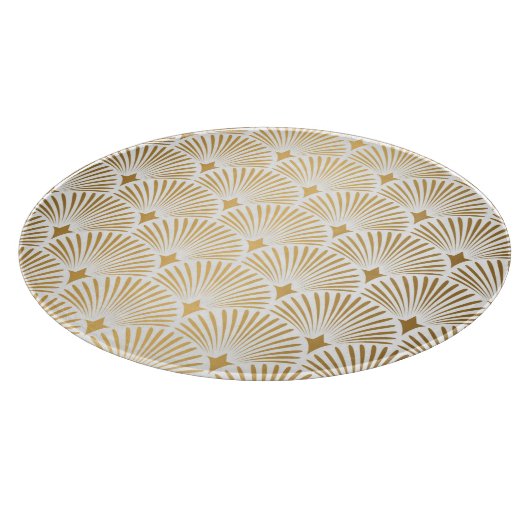 Planche À Découper Art Déco : Elégance Gold-White. (Coin)