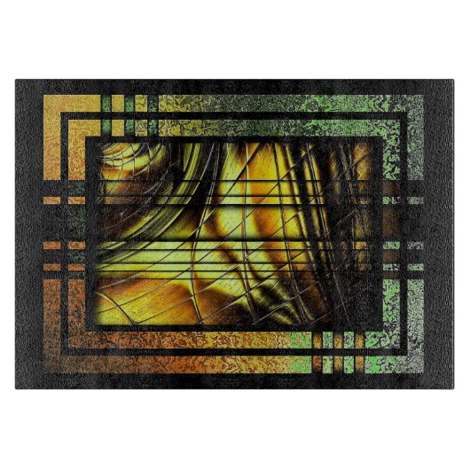 Planche À Découper Art Déco En Planche Verte Et Or (Devant)