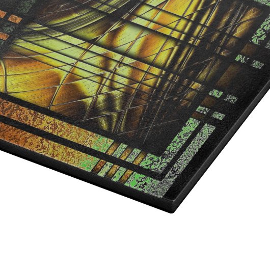 Planche À Découper Art Déco En Planche Verte Et Or (Coin)