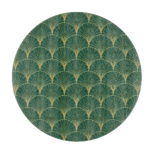 Planche À Découper Art déco feuille de palme verte
