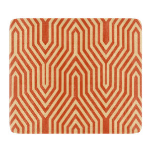 Planche À Découper Art Déco géométrique - mandarin orange