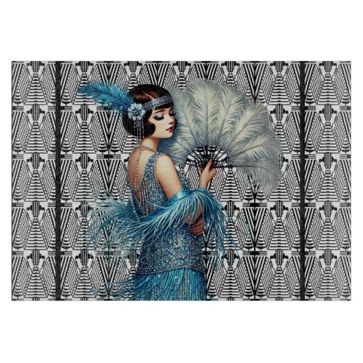 Planche à découper Art Déco Moderne Flapper (Devant)