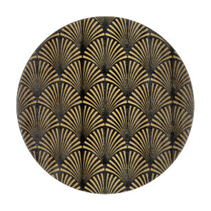 Planche À Découper Art Déco : Scales d'or noir.